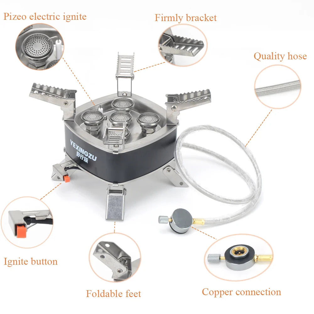 12800W Outdoor Camping Gas Stove Grey