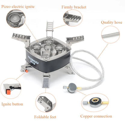 12800W Outdoor Camping Gas Stove Grey