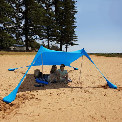 Portable Beach Tent Sun Shelter Windproof Camping Canopy Blue