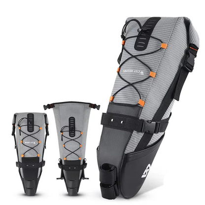 Waterproof 10L Reflective Bike Saddle Bag Gray