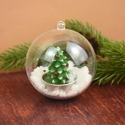 Set of CM Christmas Transparent Fillable Balls - Xmas Tree Hanging Ornaments (6cm, Plastic)