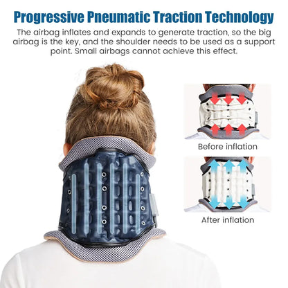 Inflatable Cervical Neck Brace Spine Traction Support White