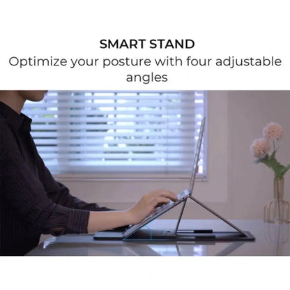 Portable Laptop Desk Stand: Foldable & Adjustable, Ideal for Bed, Couch, Office - Black