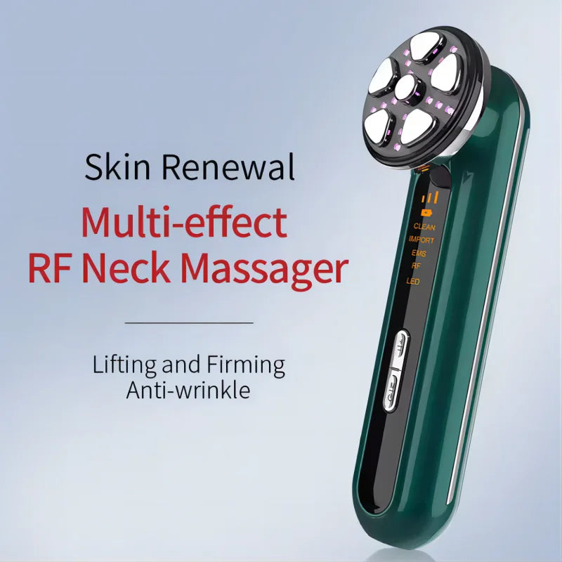 5-in-1 EMS LED Facial Device with Vibration Massager Green