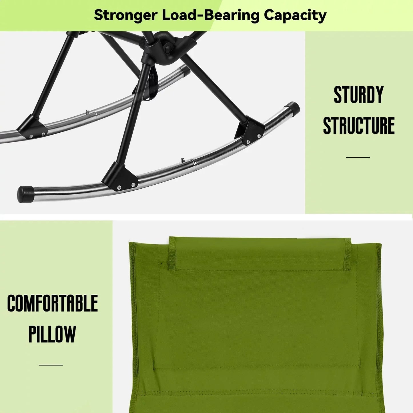Foldable Camping Rocking Chair Green