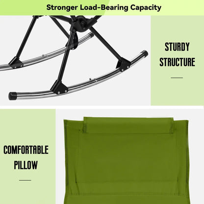 Foldable Camping Rocking Chair Green