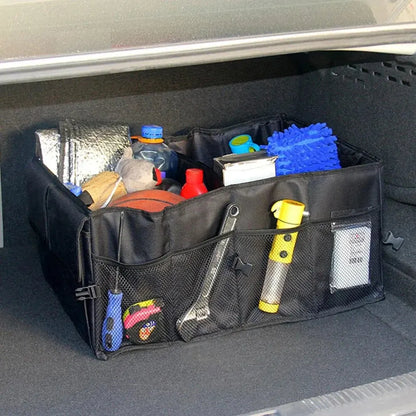 Large-Capacity Collapsible Car Trunk Storage Box Universal Cargo Organizer Black