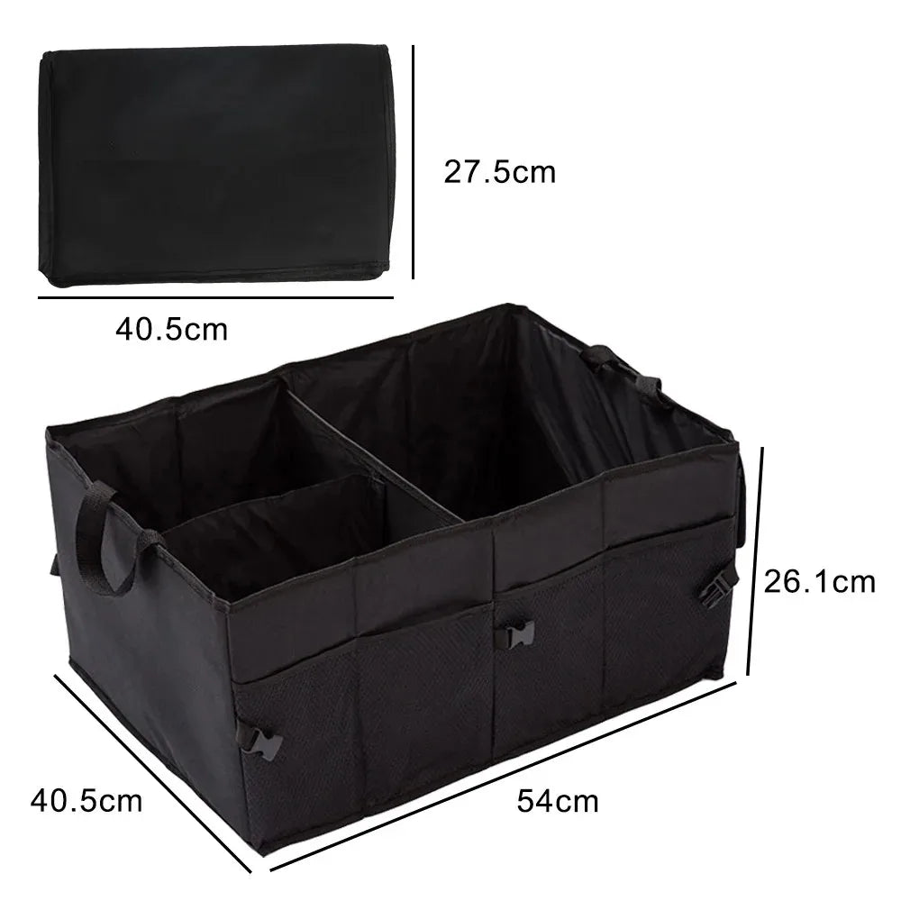Large-Capacity Collapsible Car Trunk Storage Box Universal Cargo Organizer Black