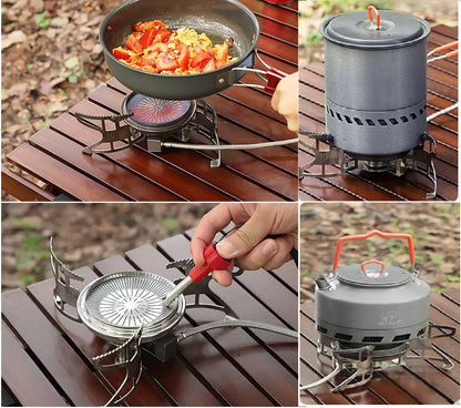 3800W Windproof Camping Gas Stove Silver