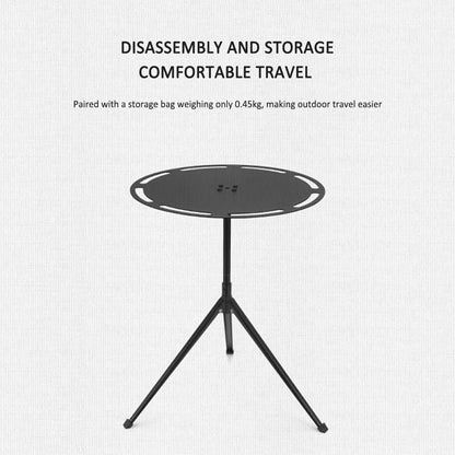 Round Aluminum Alloy Camping Table with Tripod and Storage Bag