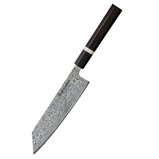 7-Inch Hand-Forged Kiritsuke Knife 73-Layer Damascus Steel Black