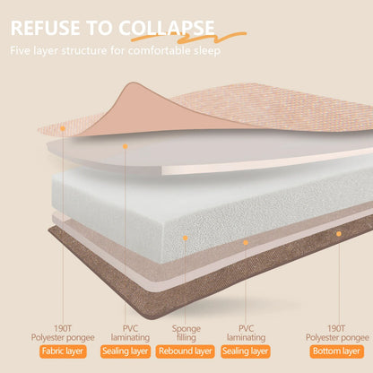 Inflatable Camping Sleeping Mat with Pillow