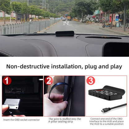 M3 Car HUD Display High Definition Windshield Projection Black