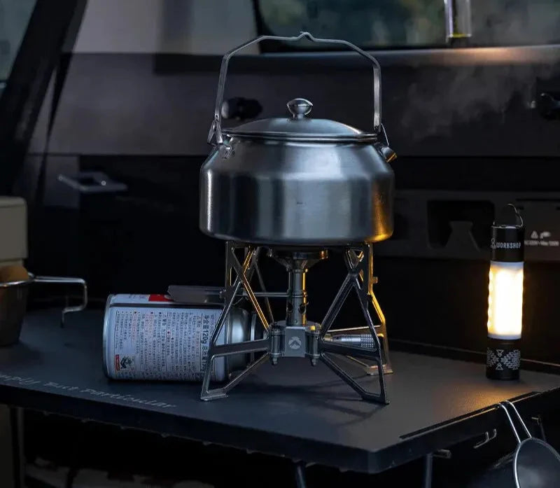 Electronic Ignition Butterfly Cassette Furnace Camping Stove Silver