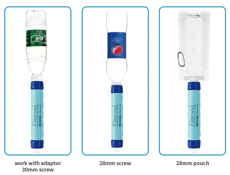 Filterwell 6L Gravity Water Filter Straw for Travel and Emergency