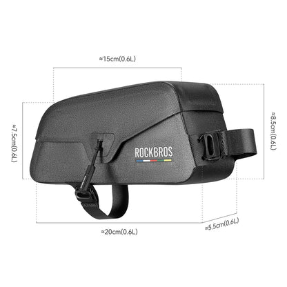 Waterproof 0.6L Top Tube Lightweight Frame Storage Bag Black