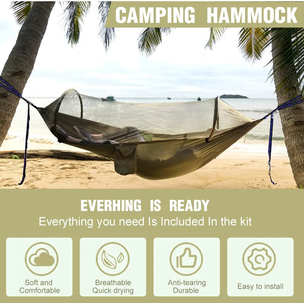 3-in-1 Camping Hammock with Mosquito Mesh