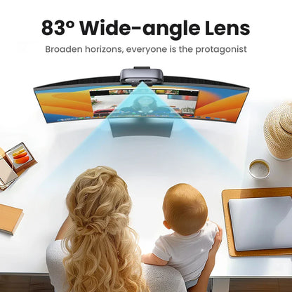 2K USB Webcam HD Mini Web Camera with Autofocus Black