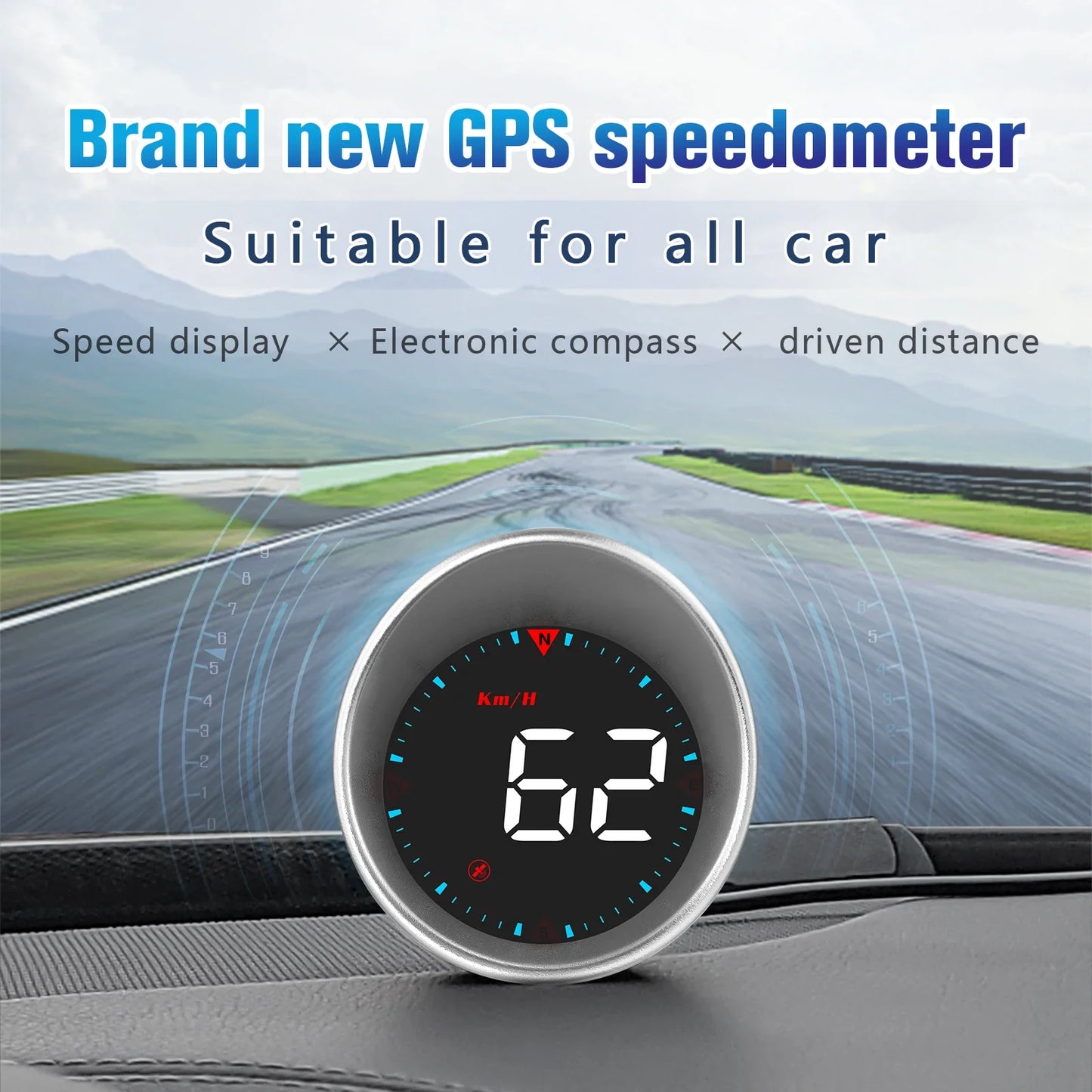 Universal GPS Head-Up Display–Digital Speedometer Black