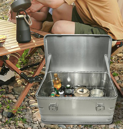 50L Outdoor Aluminum Alloy Storage Box Silver