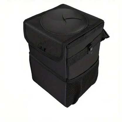 Waterproof Car Trash Can Organizer Portable Auto Bin Black