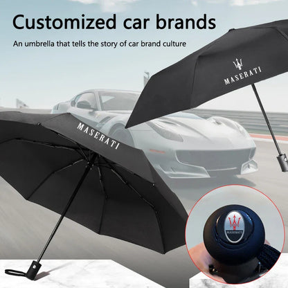 Portable Folding Car Umbrella–Automatic Sunshade Black