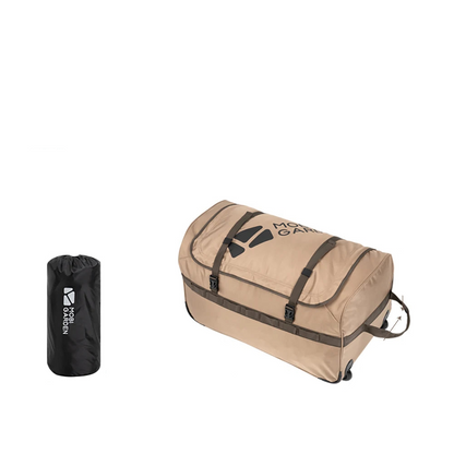 Camping Trolley Storage Bag 80L Duffel with Wheels Brown
