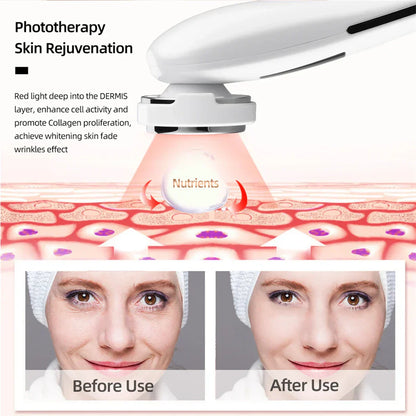 Ultrasonic Skin Scrubber, EMS Massager, LED Light Therapy Beauty - Illuminate, Lift, and Rejuvenate Your Skin