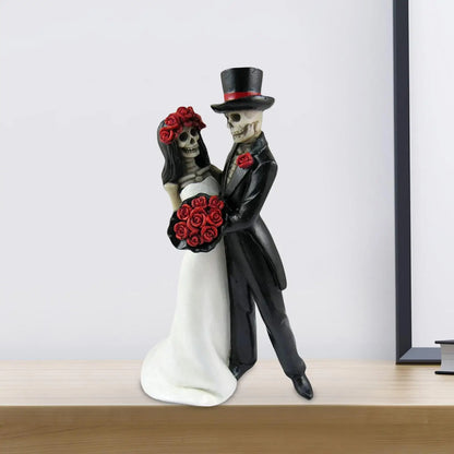 Skull Wedding Couple Resin Statue