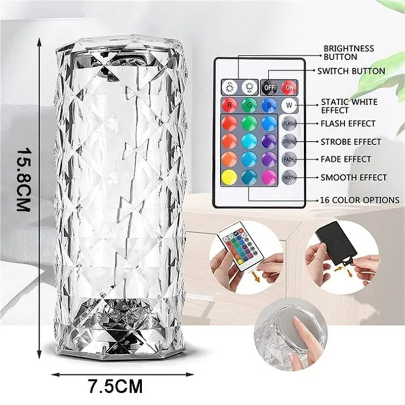 Romantic LED Crystal Table Lamp