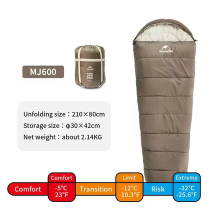 Mummy Sleeping Bag Lightweight Polyester Fill Brown