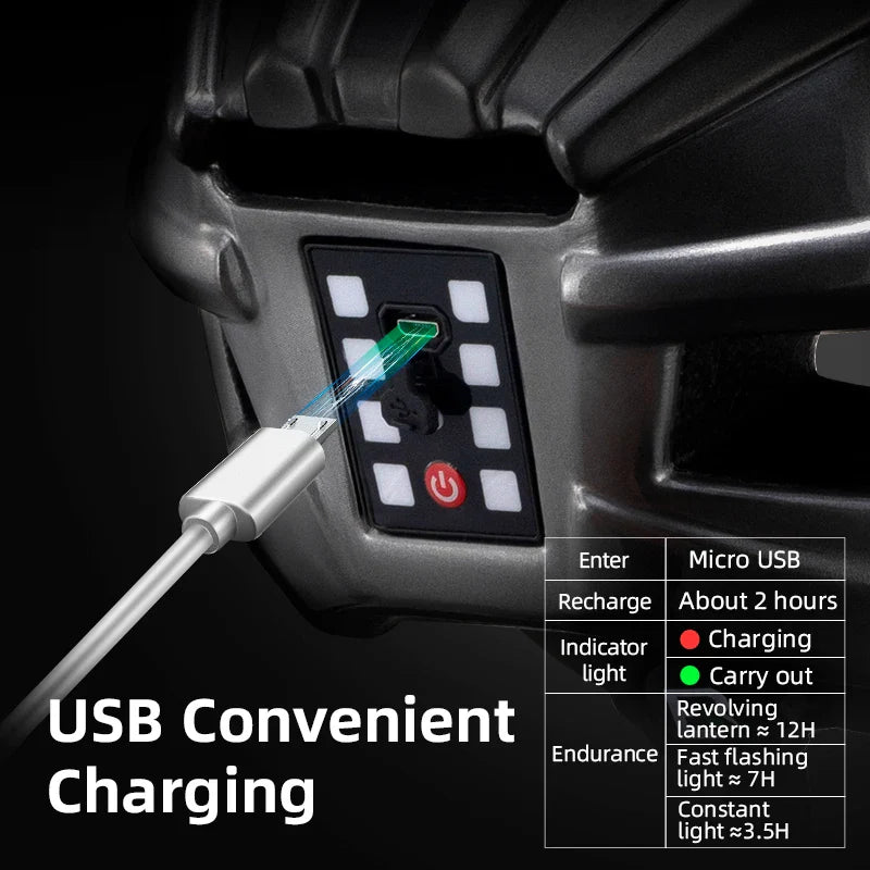 Bicycle Helmet with USB Rechargeable Rear Light Titanium