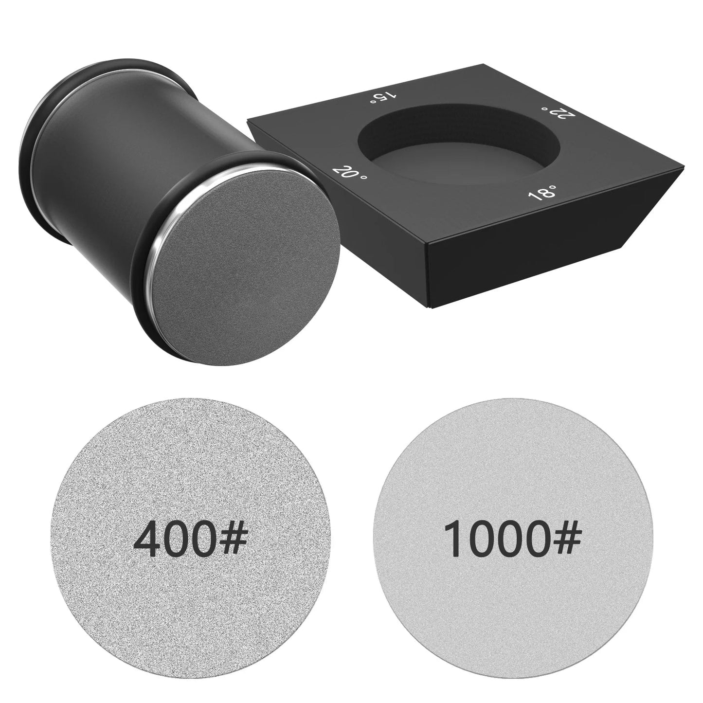 4-Sided Rolling Knife Sharpener Diamond Sharpening Stone Black