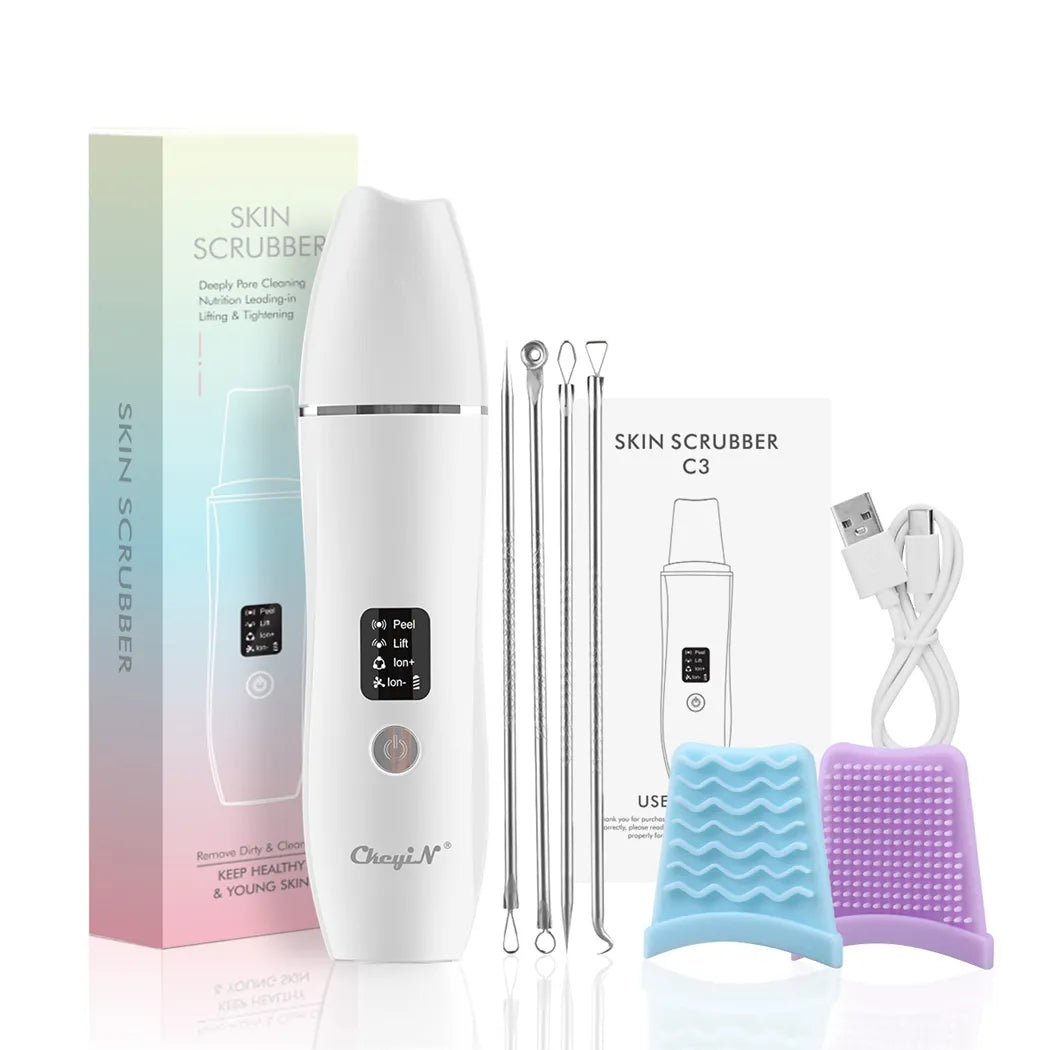 Ultrasonic Skin Scrubber, EMS Massager, LED Light Therapy Beauty - Illuminate, Lift, and Rejuvenate Your Skin