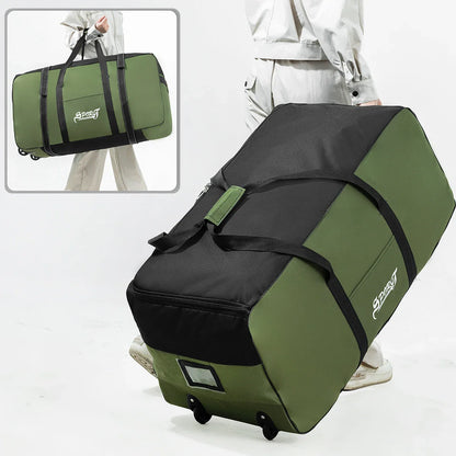 Wheeled Outdoor Travel Storage Bag Green