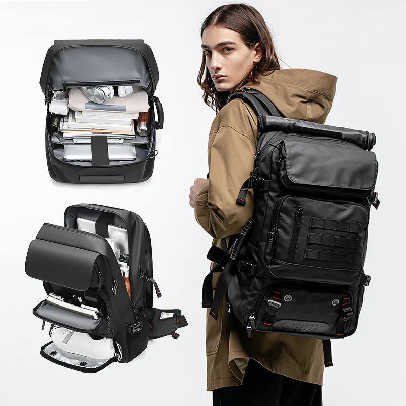 50L Travel Backpack Anti-Theft Design Black