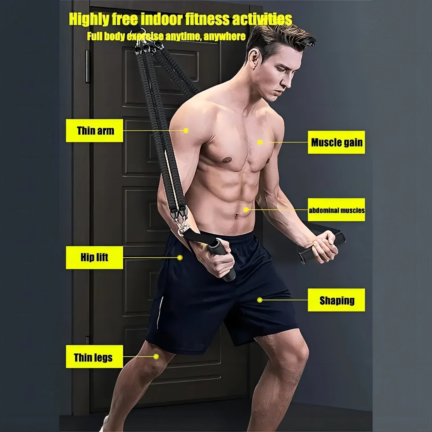 Pedal Tension Rope Puller Black