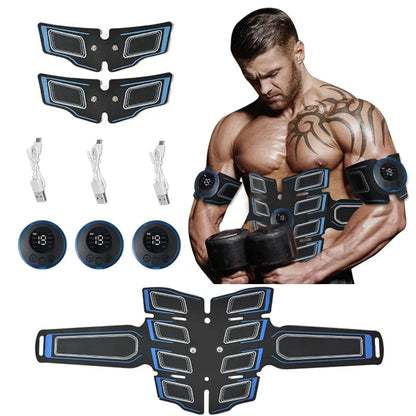 Abdominal Muscle Trainer EMS Fitness Belt Blue