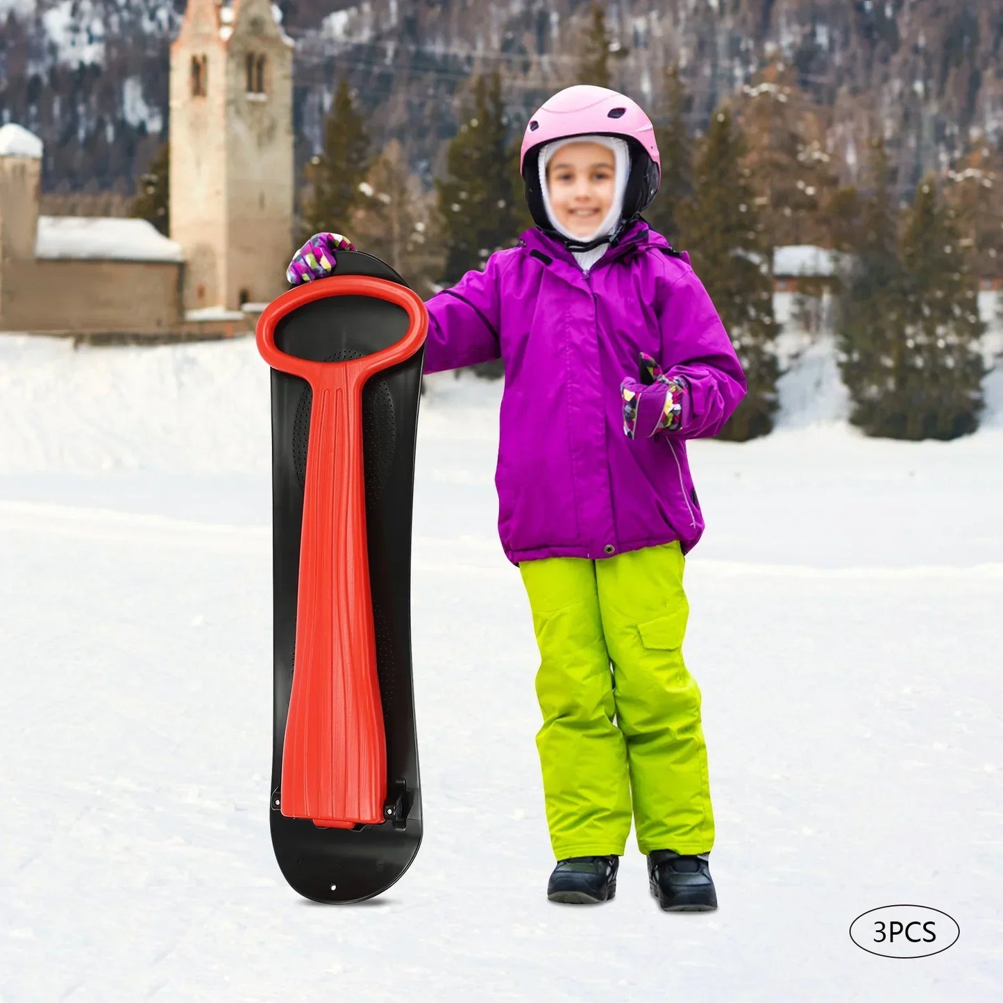 3-Piece Fold-Up Snow Scooter Set for Outdoor Activities
