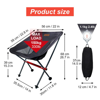 Travel Ultralight Folding Chair – Detachable Portable Moon Chair
