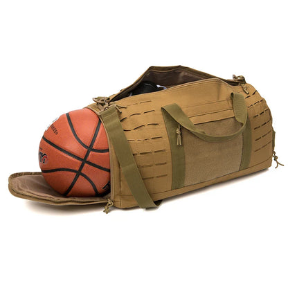 40L Tactical Sport Gym Duffle Bag Travel Training Bag Khaki