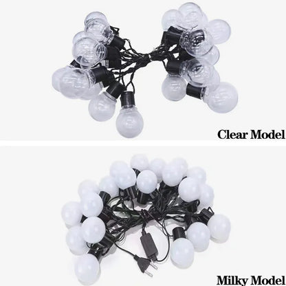 G50 LED Fairy String Lights - Outdoor Garden Patio Christmas Decor (5m, Warm White/Clear)