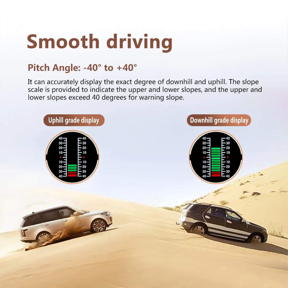 X90 GPS Speedometer & Inclinometer–Multi-Function Head-Up Display Black