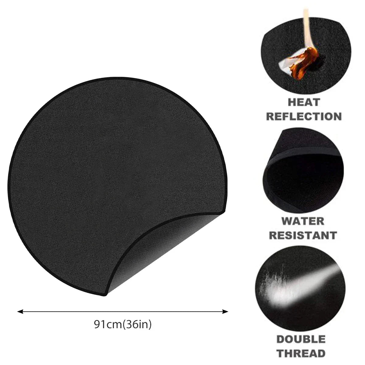 Fire Pit Fireproof Mat Round Stove