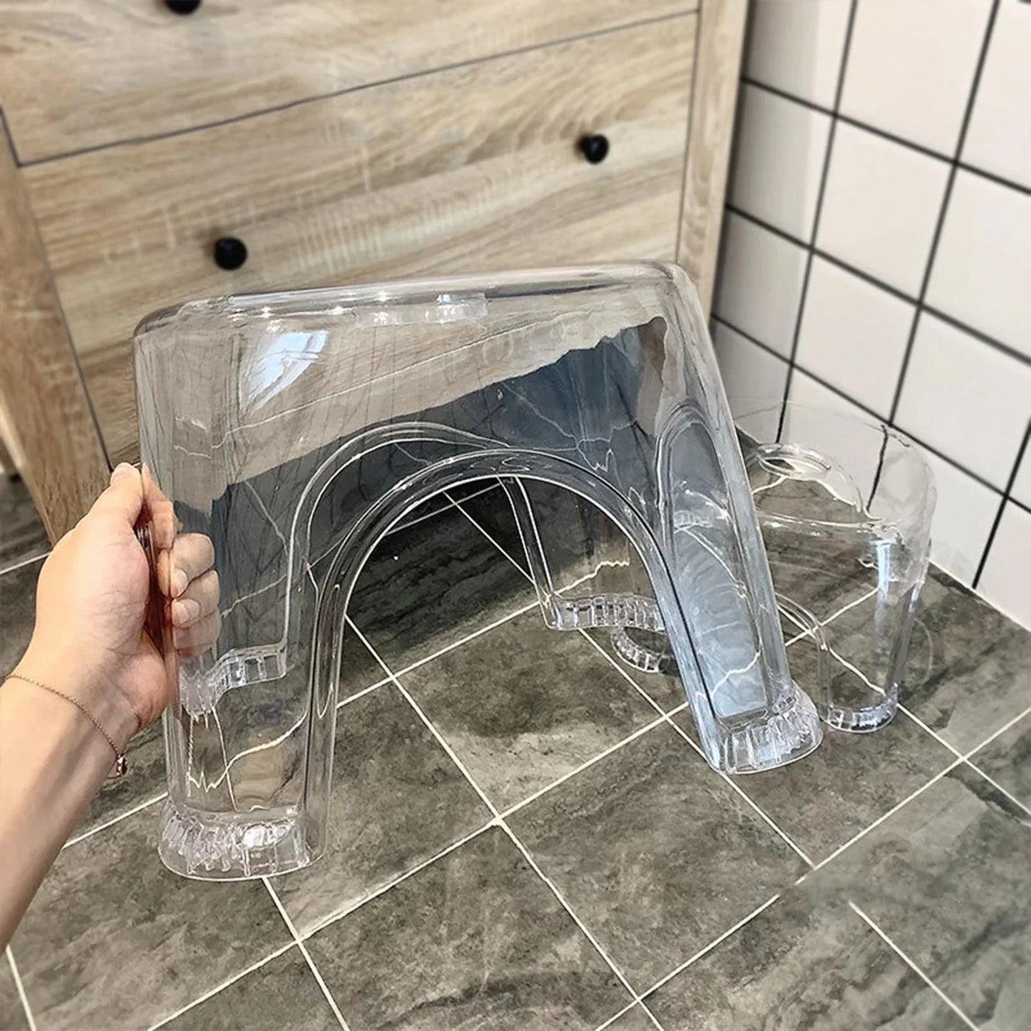 Bathroom Transparent Acrylic Non-slip Stool