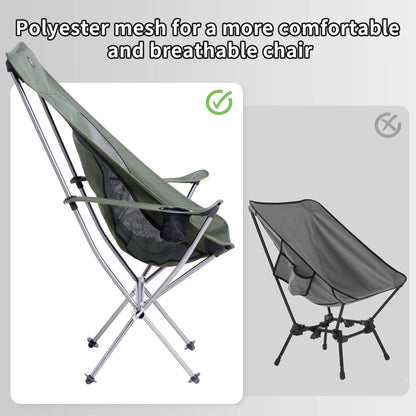 Ultralight Folding Camping Chair Widened Green