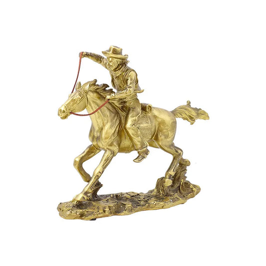 Cowboy Resin Horseman: Rustic Equestrian Home Decor