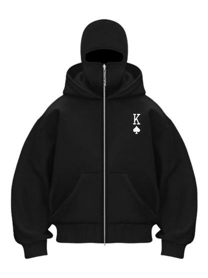 Y2K Double Hooded Balaclava Zip Hoodie