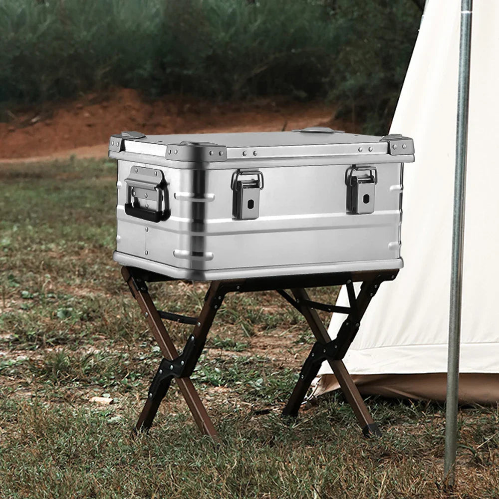 Heavy-Duty Aluminum Alloy Outdoor Storage Box 30L Silver