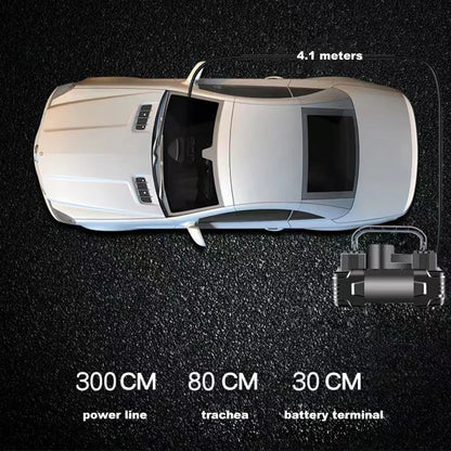 12V 150PSI Heavy-Duty Dual Cylinder Air Compressor Digital Tire Inflator Black